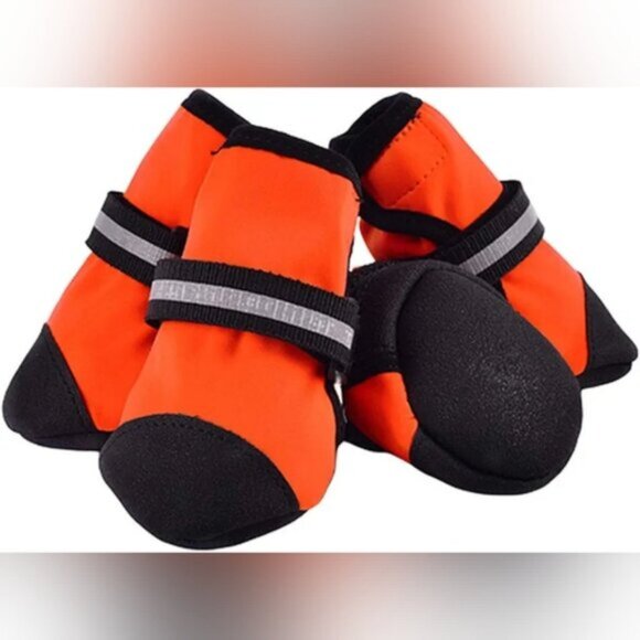 Limited Edition Waterproof Dog Neon Reflective Protective Boots 4 piece Size L - Picture 9 of 14